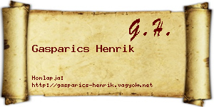 Gasparics Henrik névjegykártya